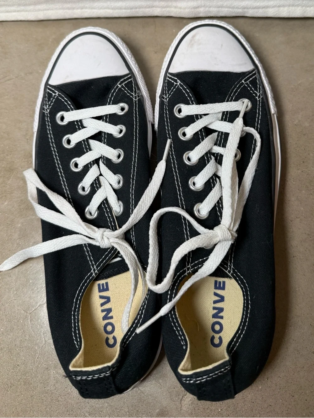 Converse Black and White Low Top Canvas Sneakers